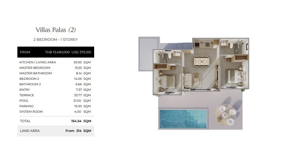 Mediterraner Bungalow mit Pool in ruhigem Resort, provisionsfrei