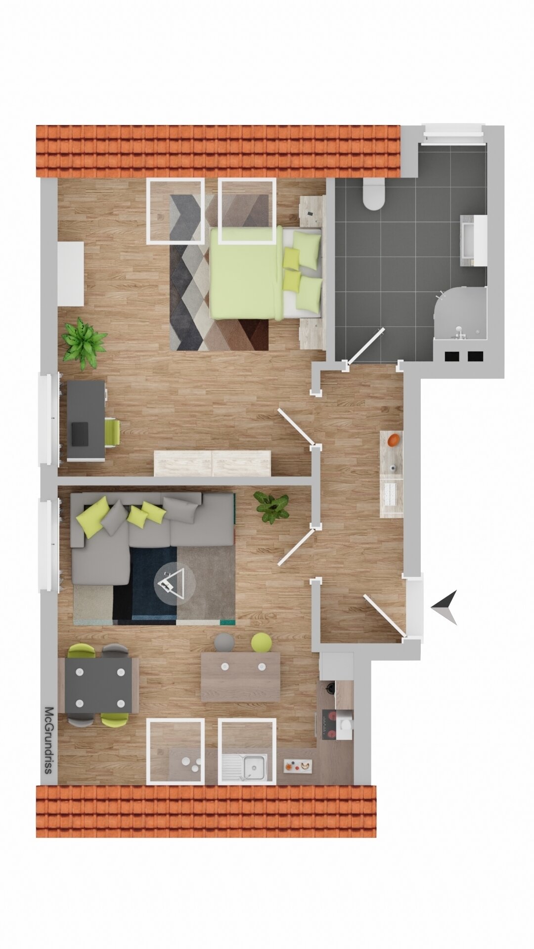 Küstenzauber: Stilvolles 43 m² Apartment mit Balkon und Parkplatz in Rewal